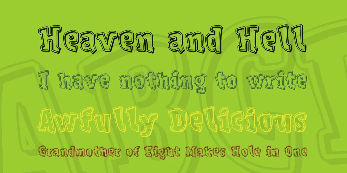V de vacía Font preview 3