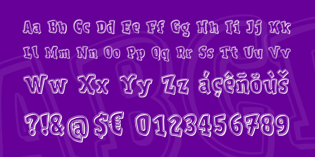 V de vacía Font preview 4