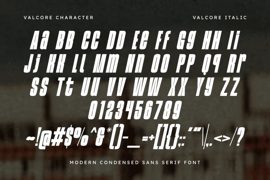 Valcore Font preview 2