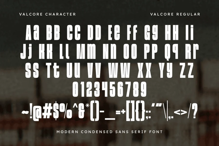 Valcore Font preview 3