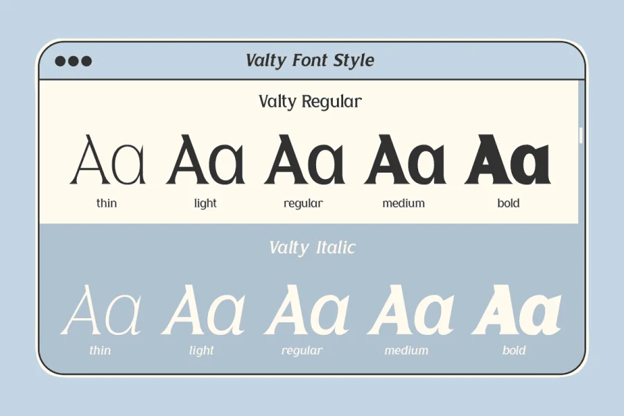 Valty DEMO Font preview 2