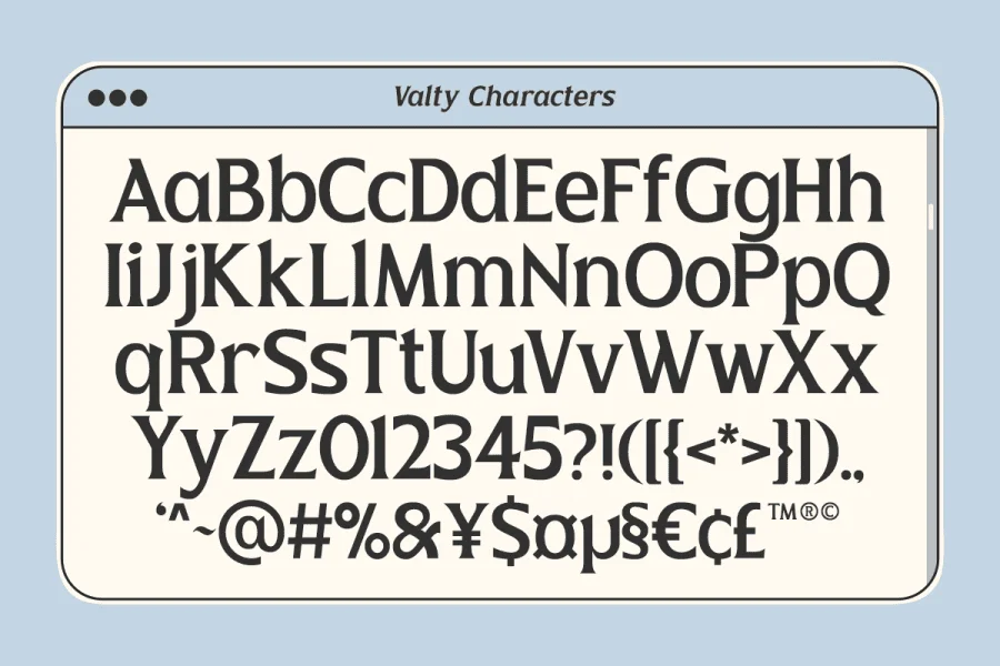 Valty DEMO Font preview 4