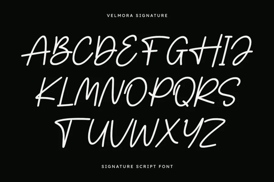 Velmora Signature Font preview 2