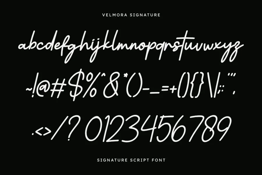 Velmora Signature Font preview 3
