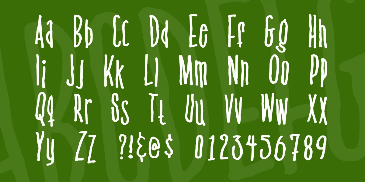 Venus flytrap the bug Font preview 2