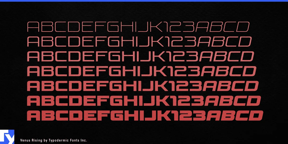 Venus Rising Font preview 4