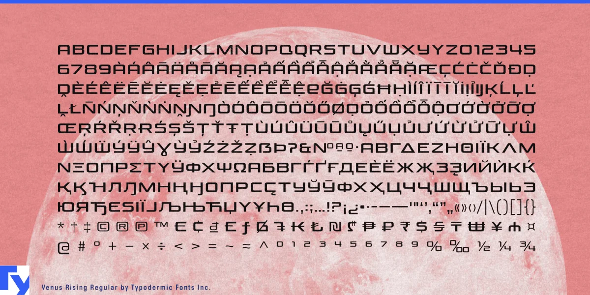 Venus Rising Font preview 5