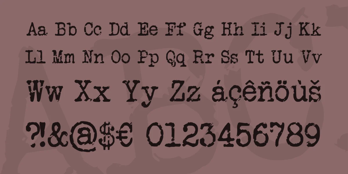 Veteran Typewriter Font preview 4