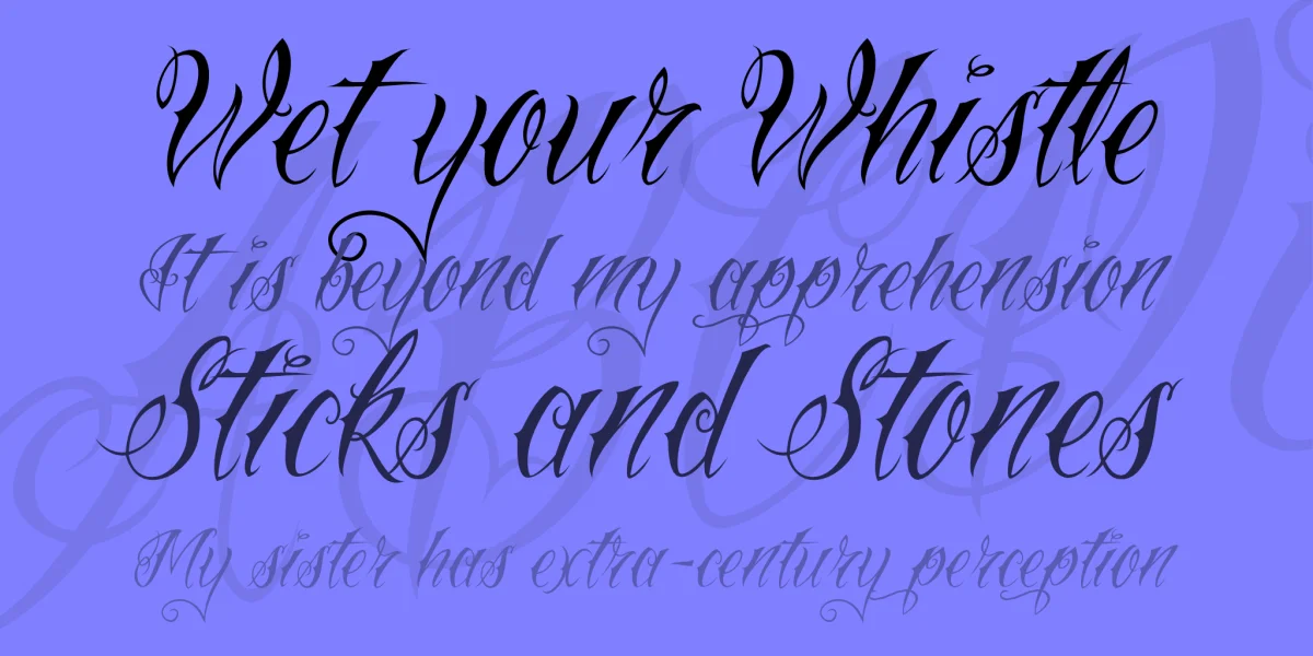 Vtc Nue Tattoo Script Font preview 2