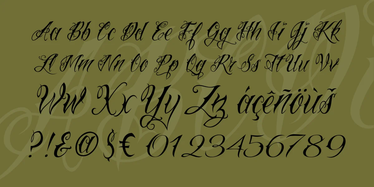Vtc Nue Tattoo Script Font preview 3