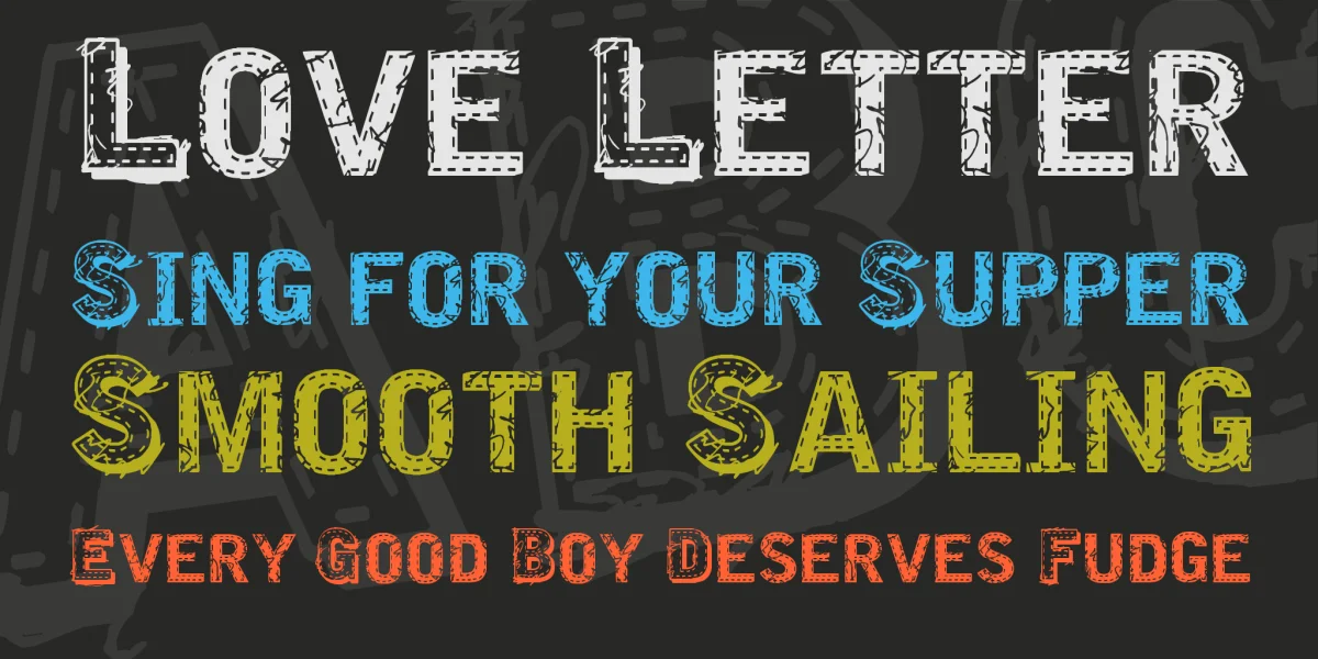 VTKS EMBROIDERY Font preview 2