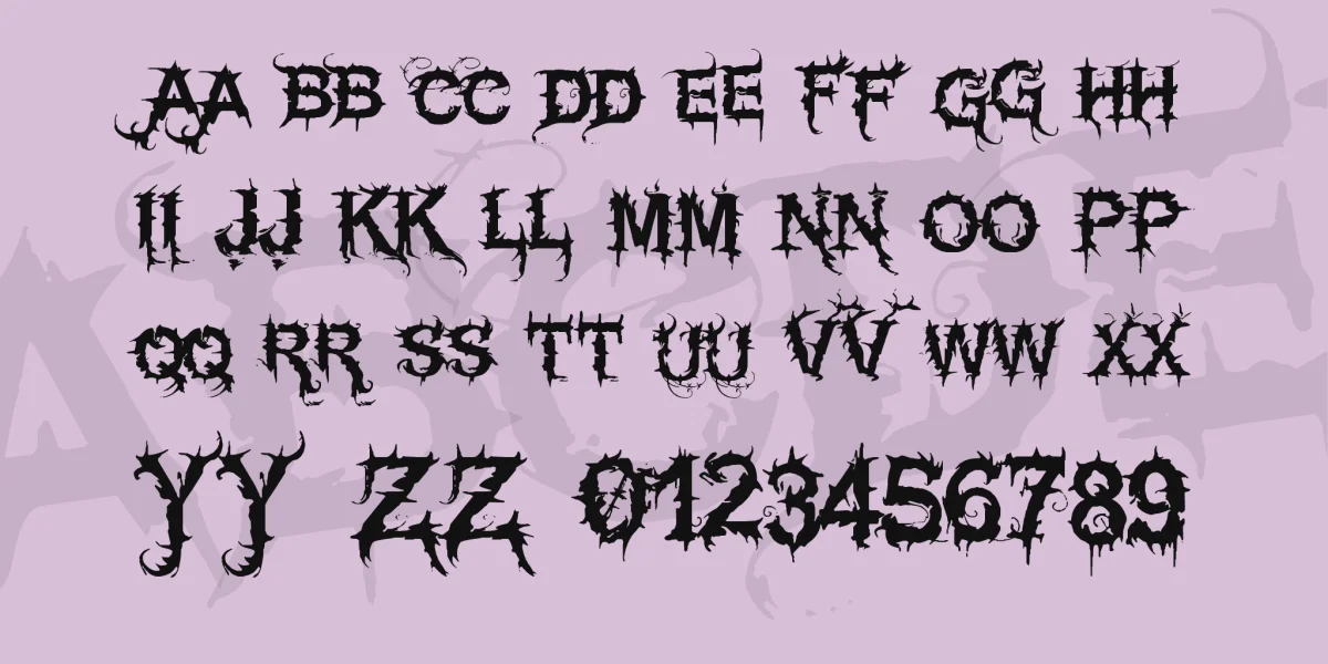 Vtks espinhuda Font preview 2
