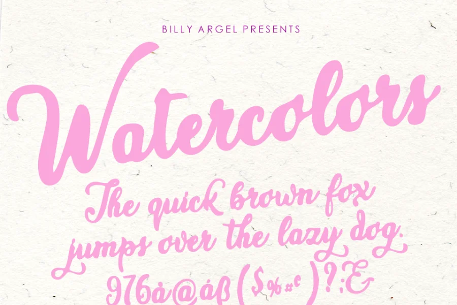 WATERCOLORS PERSONAL USE Font Family preview 3