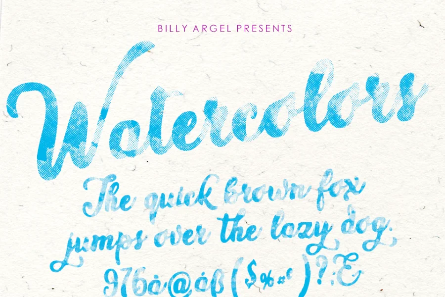 WATERCOLORS PERSONAL USE Font Family preview 7