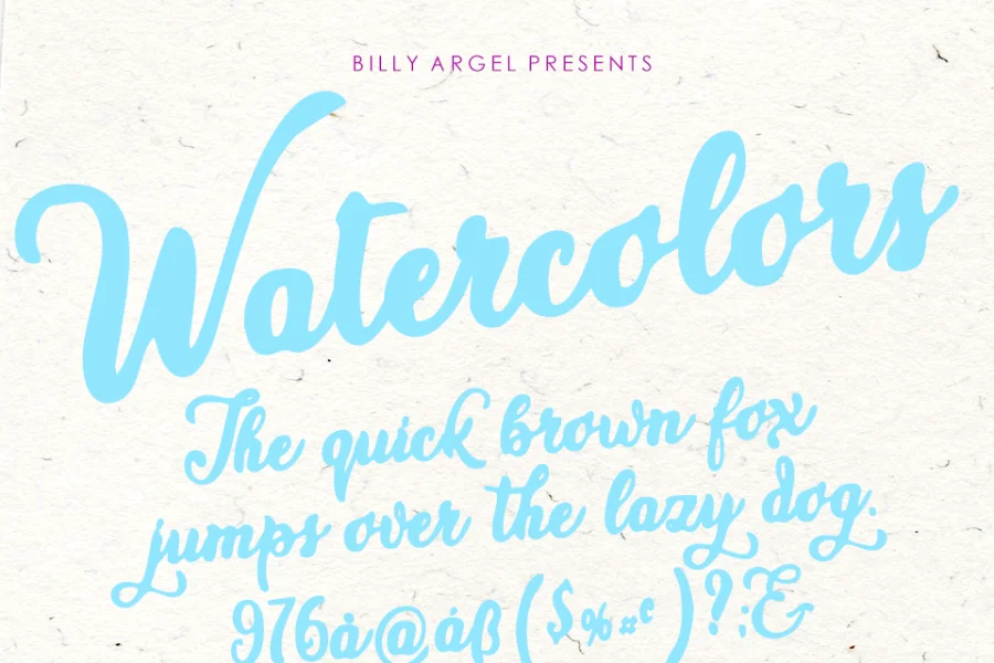 WATERCOLORS PERSONAL USE Font Family preview 8