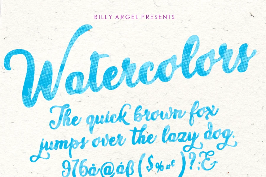 WATERCOLORS PERSONAL USE Font Family preview 9