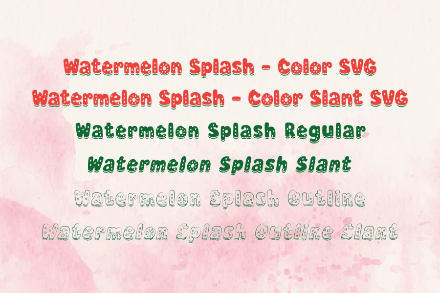 Watermelon Splash Font preview 3