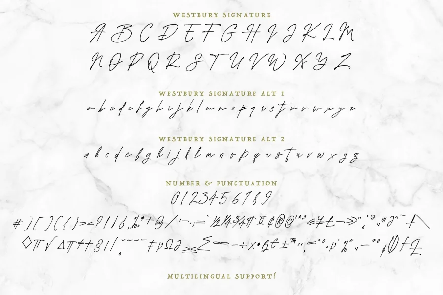 Westbury Signature Demo Version Font preview 3