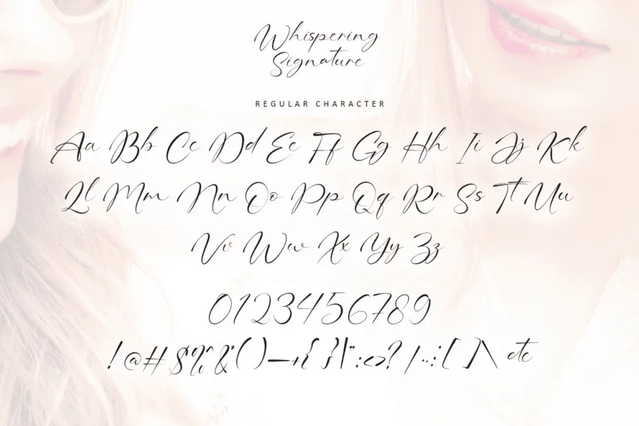 Whispering Signature-Personal use Font preview 10