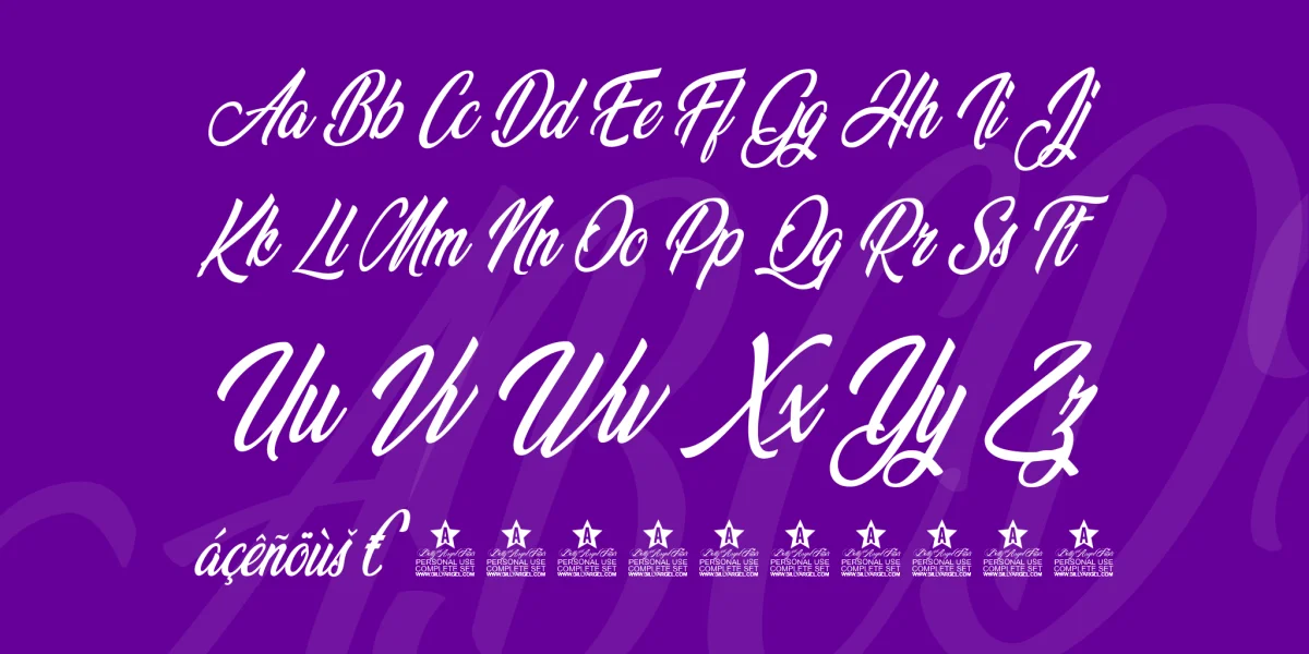 Wonderful Night Personal Use Font preview 5