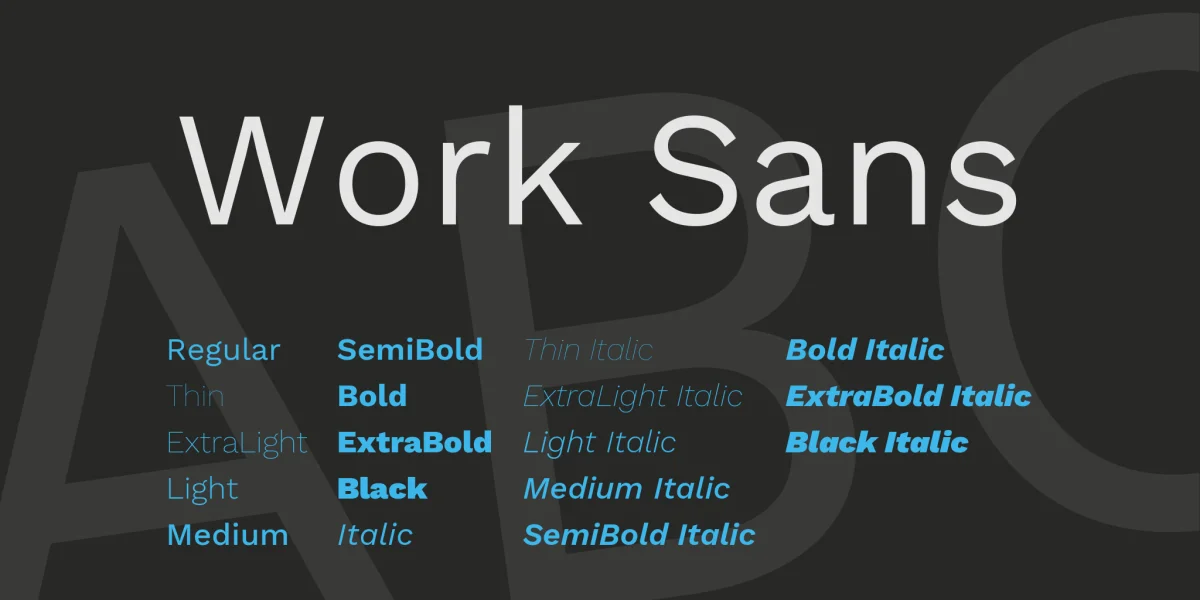 Work Sans Font Family