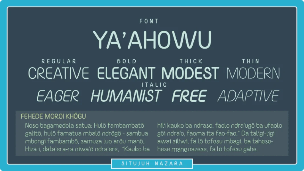 Yaahowu Font Family