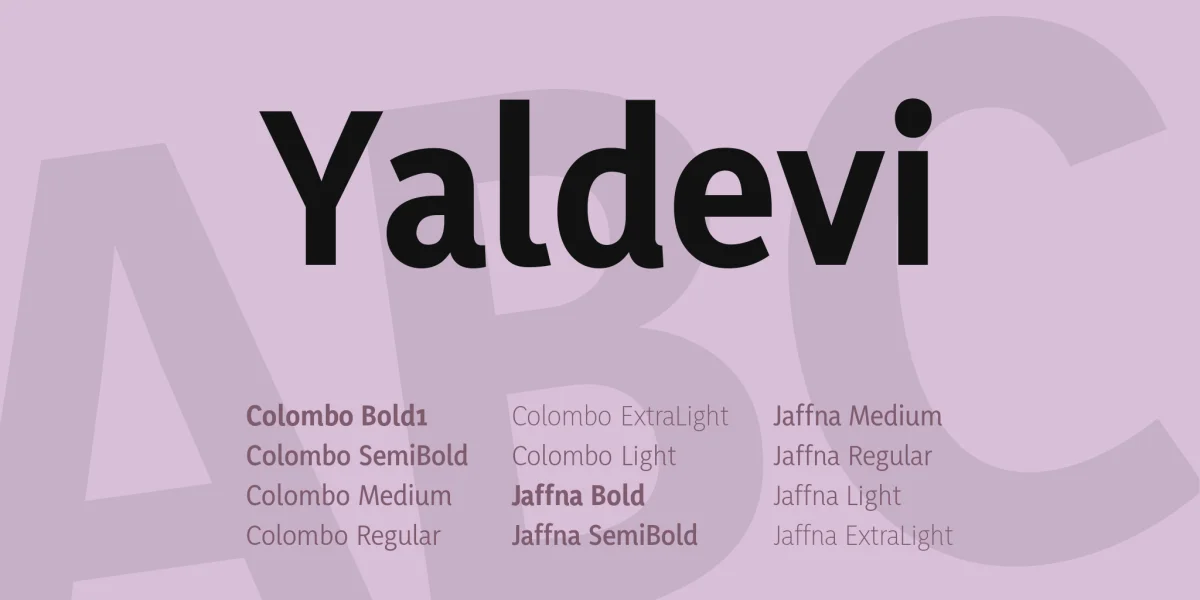 Yaldevi Font Family