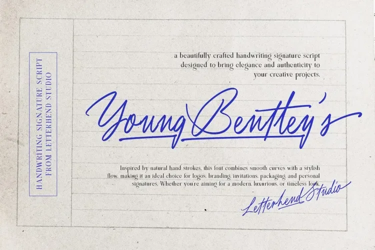 Young Bentley Font preview 2