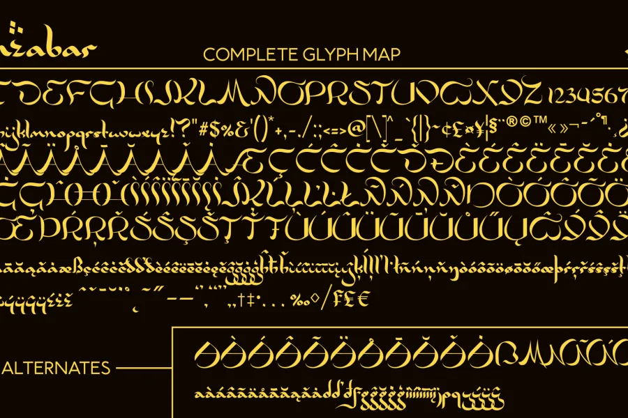 Zanzabar Font preview 2