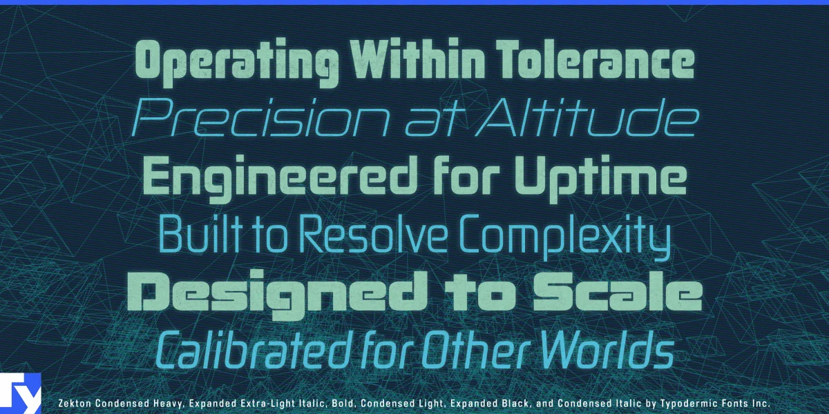 Zekton Font preview 2