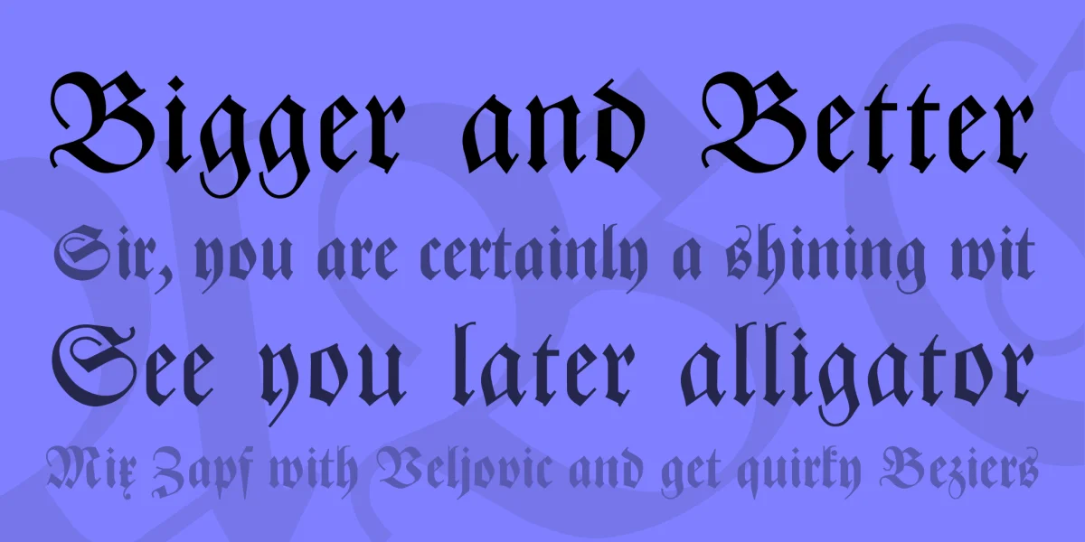 Zentenar Fraktur Font Family preview 2