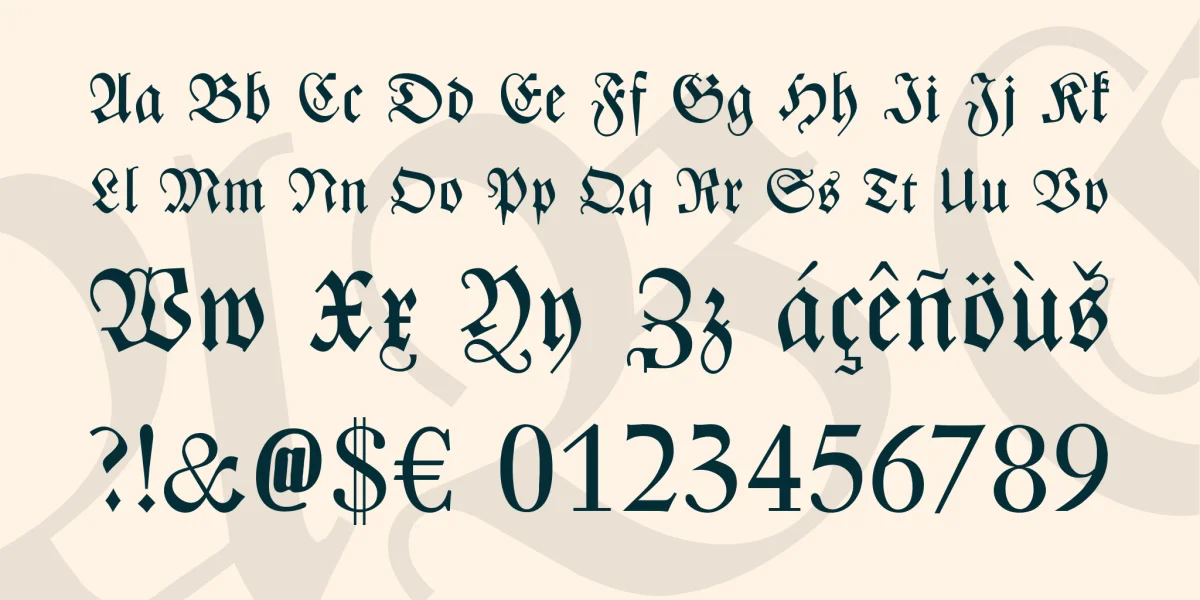 Zentenar Fraktur Font Family preview 4