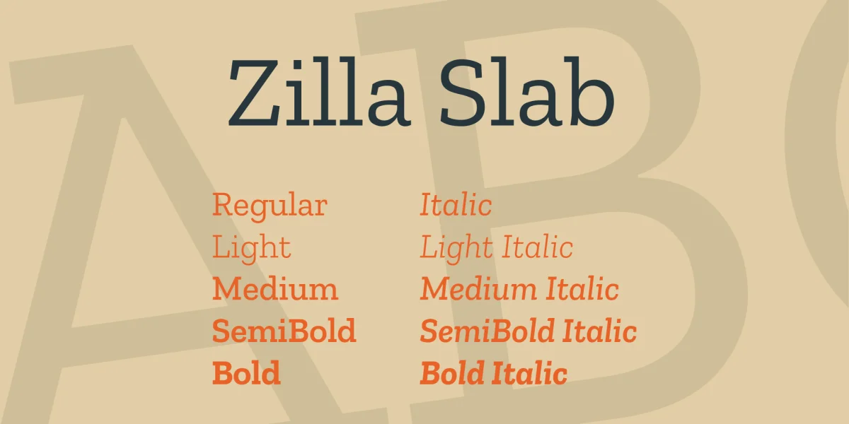 Zilla Slab Font Family