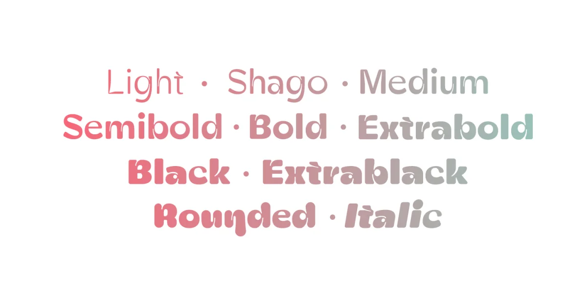 Zt Shago Font Family preview 3